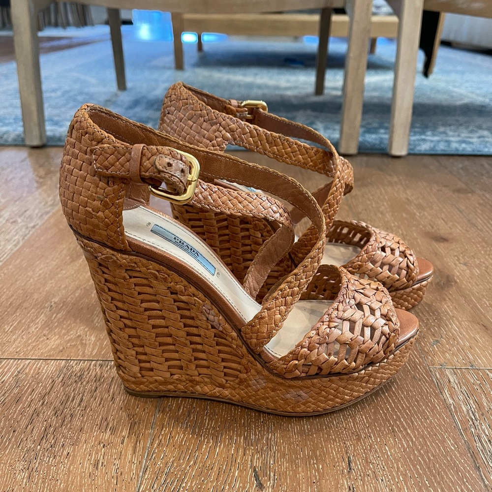 Prada Leather wedges - size 8.5